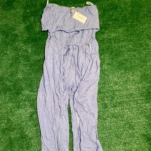 Mahaina Hawaiian Striped Slit Pants Tube Romper L